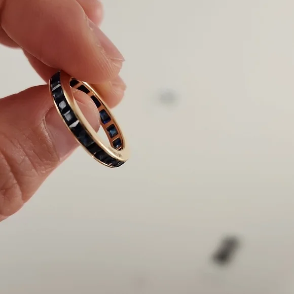 Sapphire eternity band 14k 7 - Picture 6 of 9